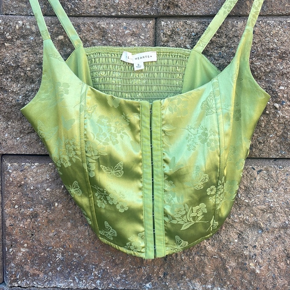 Jacquard Green Bustier Top Women’s Small